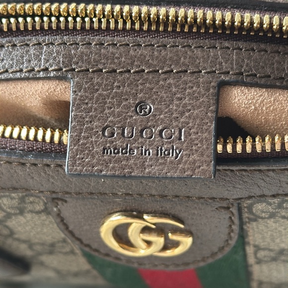 GUCCI GG Supreme Monogram Web Medium Ophidia Boston Bag w/COA and Dustbag - Picture 6 of 17